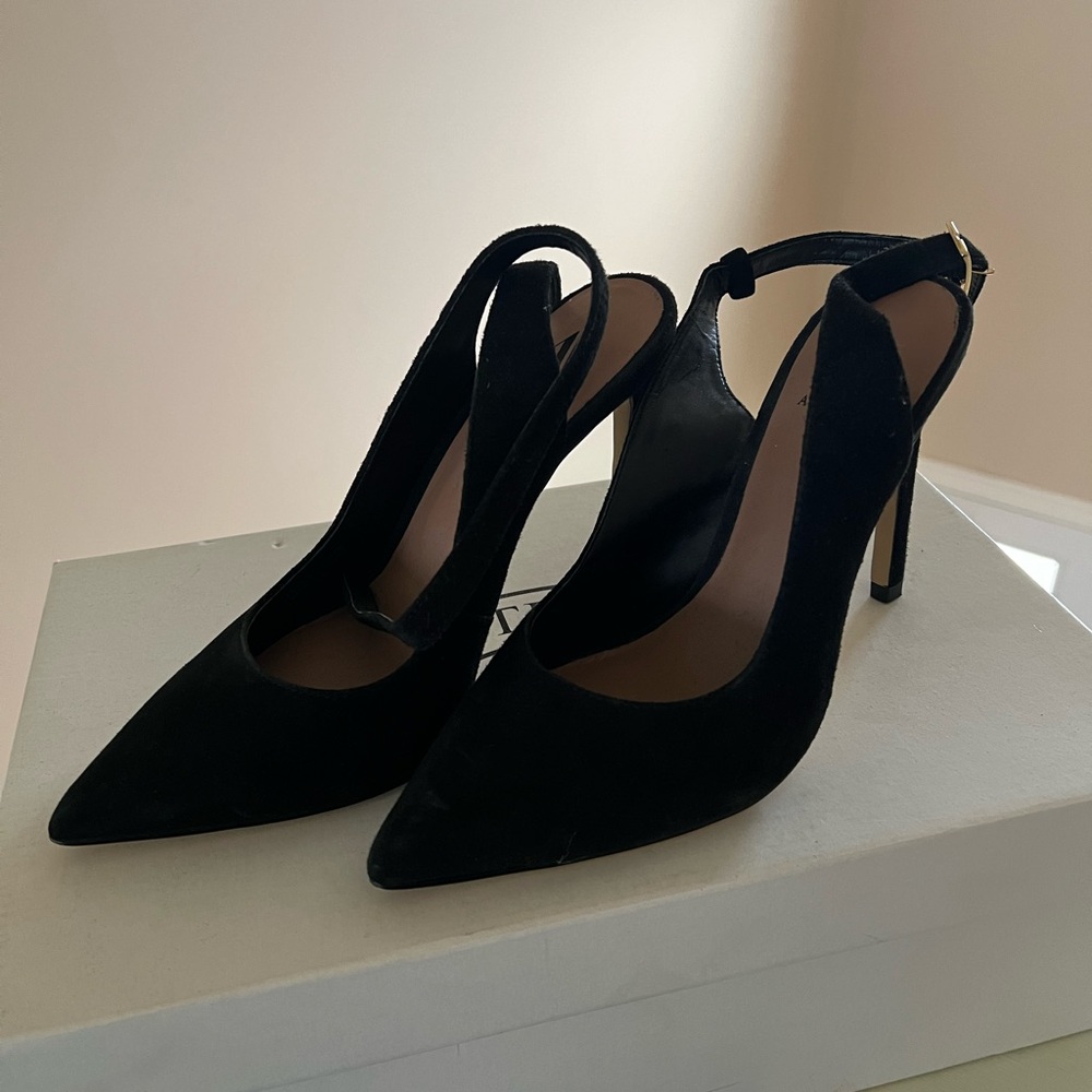 Black Suede Heels by Ava & Aiden